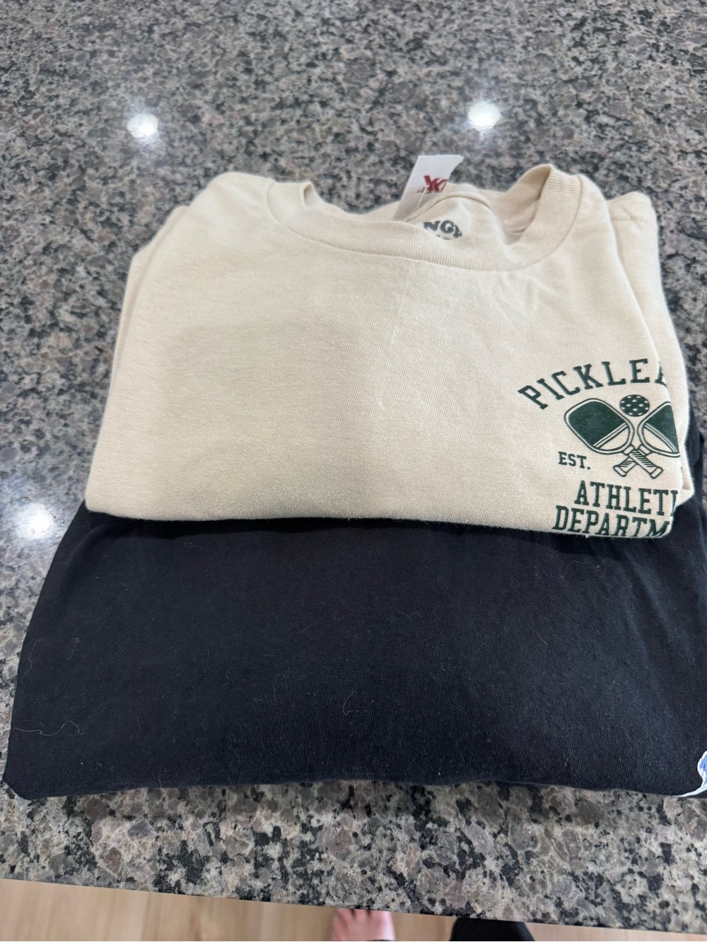 Pickleball Athletic Dept. Graphic tee and a golfing tee size x-large